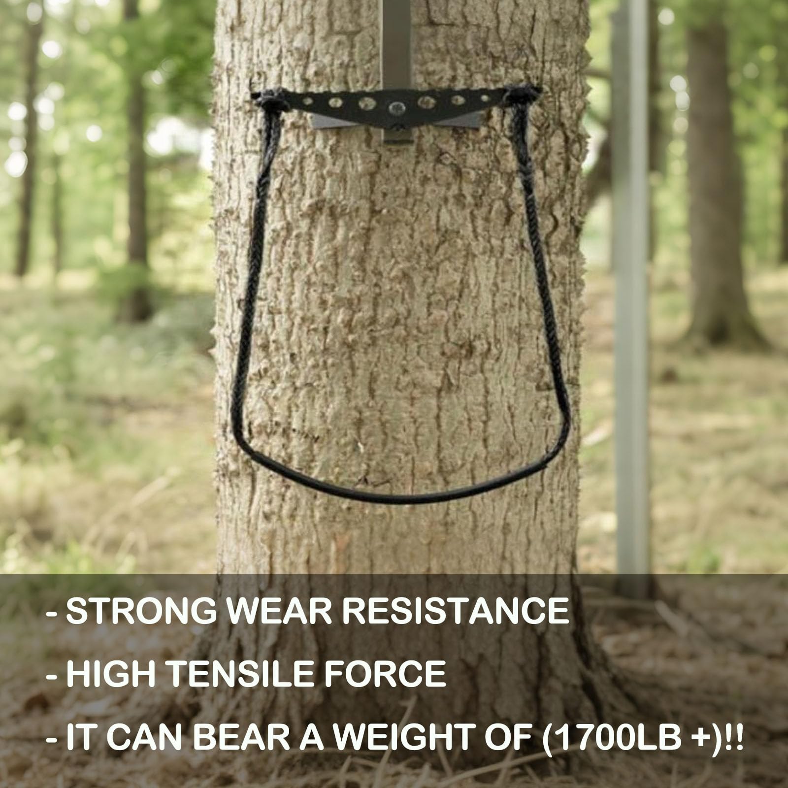 Generic climbing stick aider slide-buckle-attachment works with universal sticks.