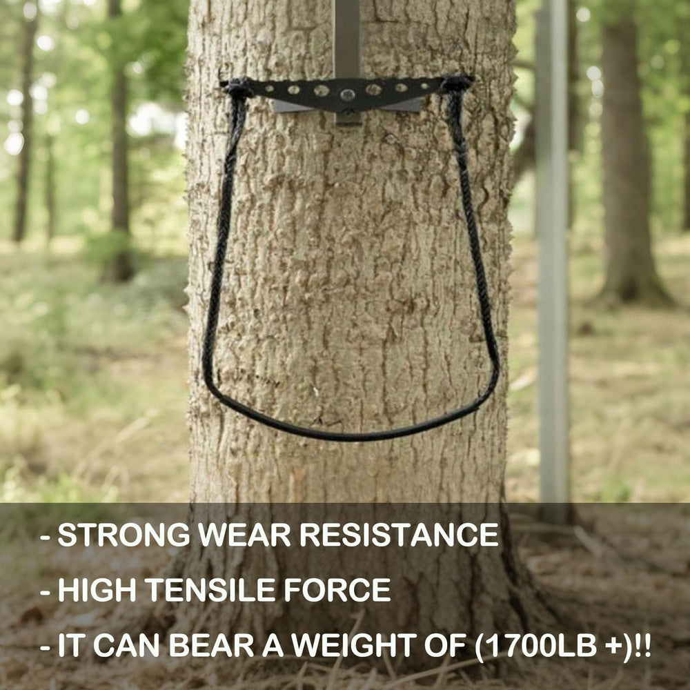 Generic climbing stick aider slide-buckle-attachment works with universal sticks.