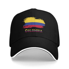 Generic Colombia Flag cap front view showing bold colors and sun-ready design.