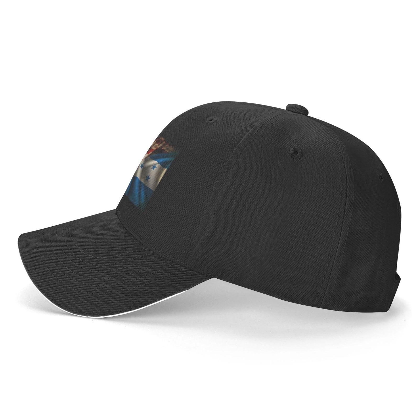 Generic Combined Honduras and USA Flag cap back view showing adjustable strap for a secure fit.