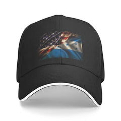 Generic Combined Honduras and USA Flag baseball cap front view for outdoor sun protection.
