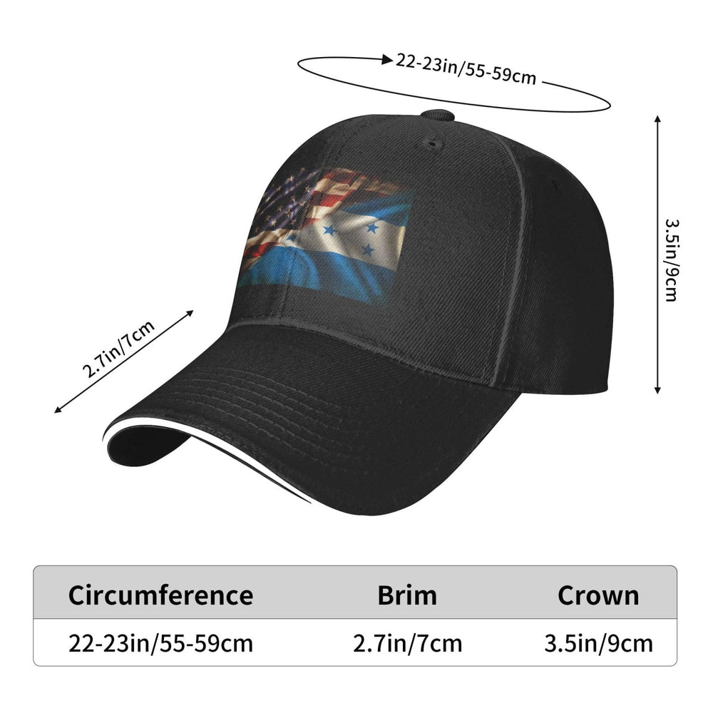 Generic Combined Honduras and USA Flag cap side-left view highlighting unisex design.