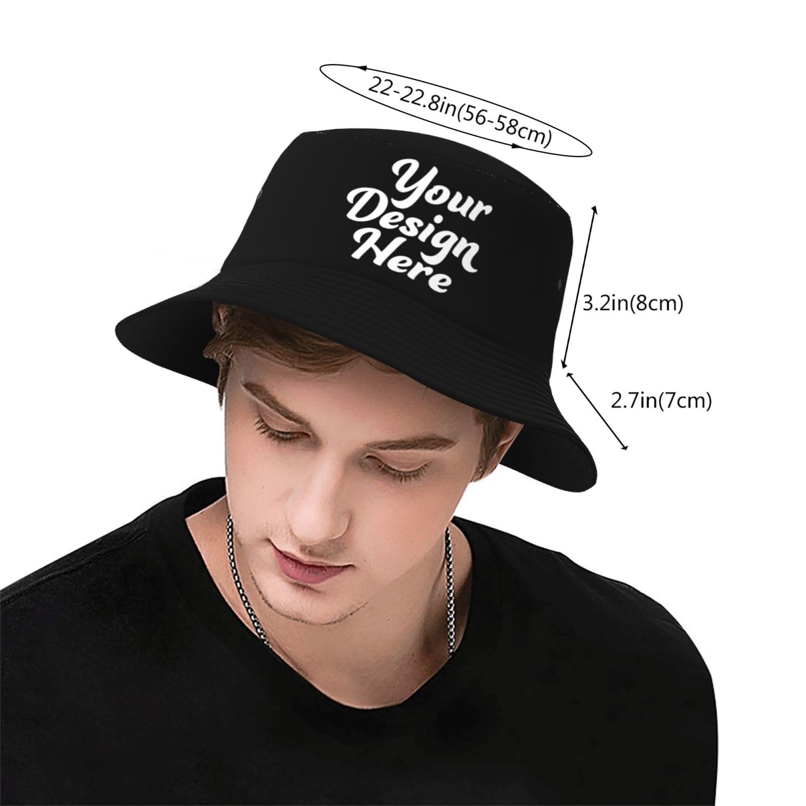 Generic Custom Bucket Hat side detail highlights durable polyester material