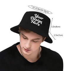 Generic Custom Bucket Hat side view showing adjustable fit for all ages