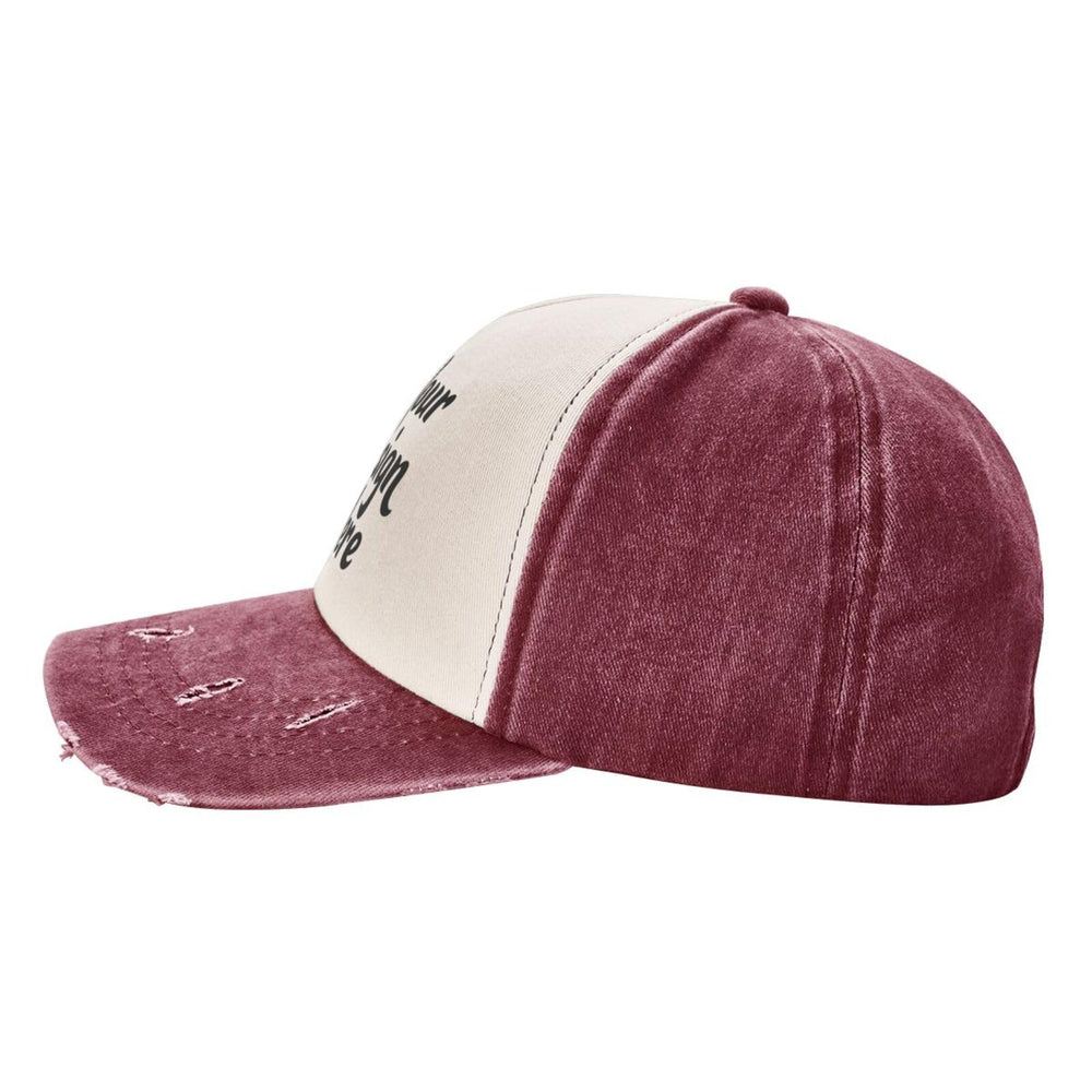 Generic Custom Denim Cap back view showing metal buckle adjustability