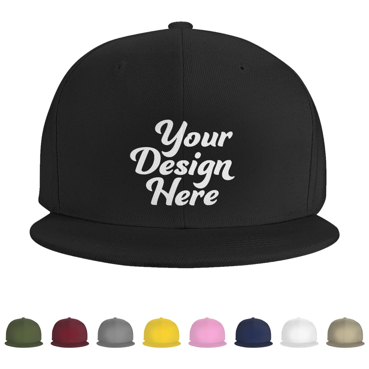 Generic Custom Hats front design area showcases your logo for everyday personalization.