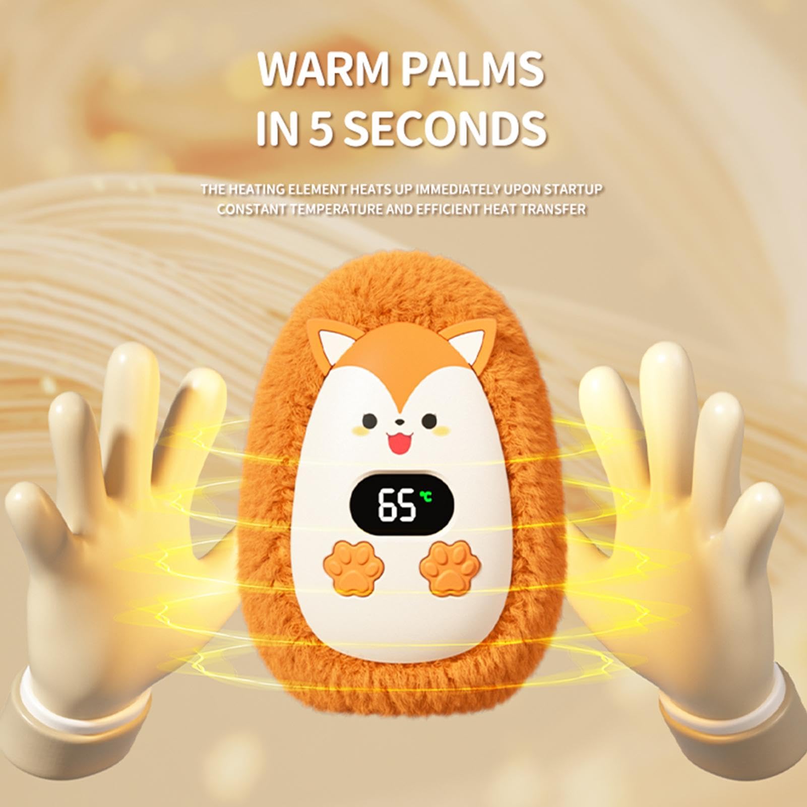 Generic cute animal design hand warmer adds playful style to cold days.