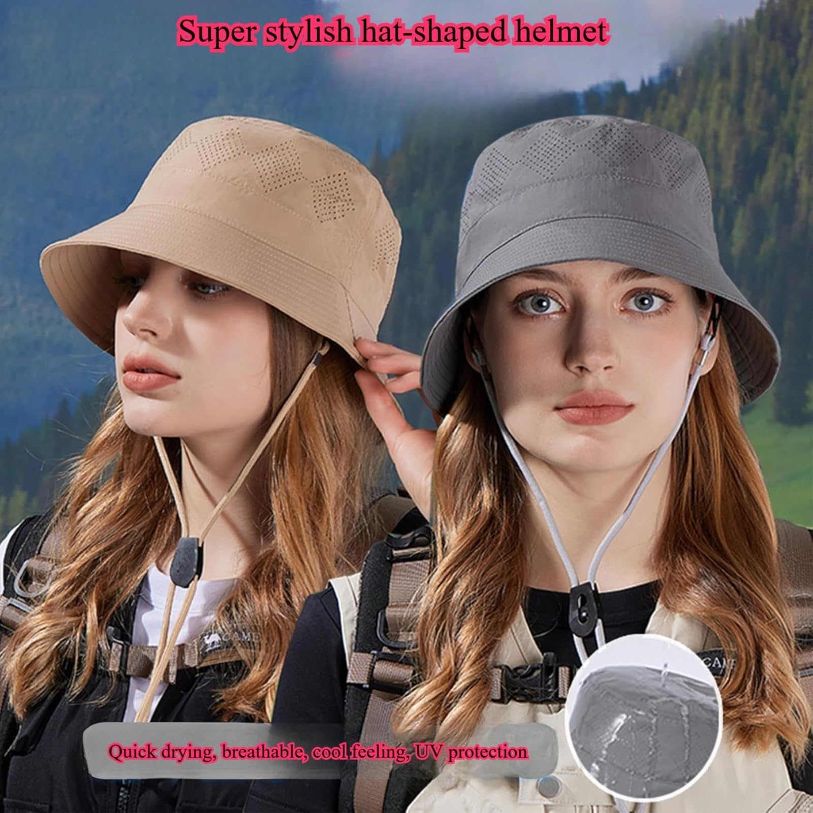 Generic cycling helmet for women short brim khaki ensures clear sight lines