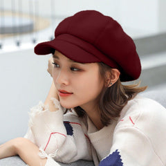 Generic Denim Newsboy Cap top view highlights the 8-panel crown detail.