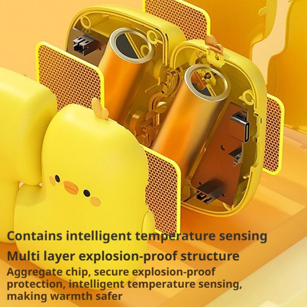 Generic duck hand warmers made of pleasant-touch ABS and PVC materials.