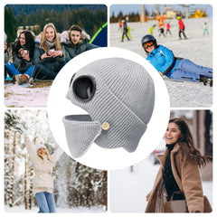 Generic earflap beanie provides extended coverage and comfort.