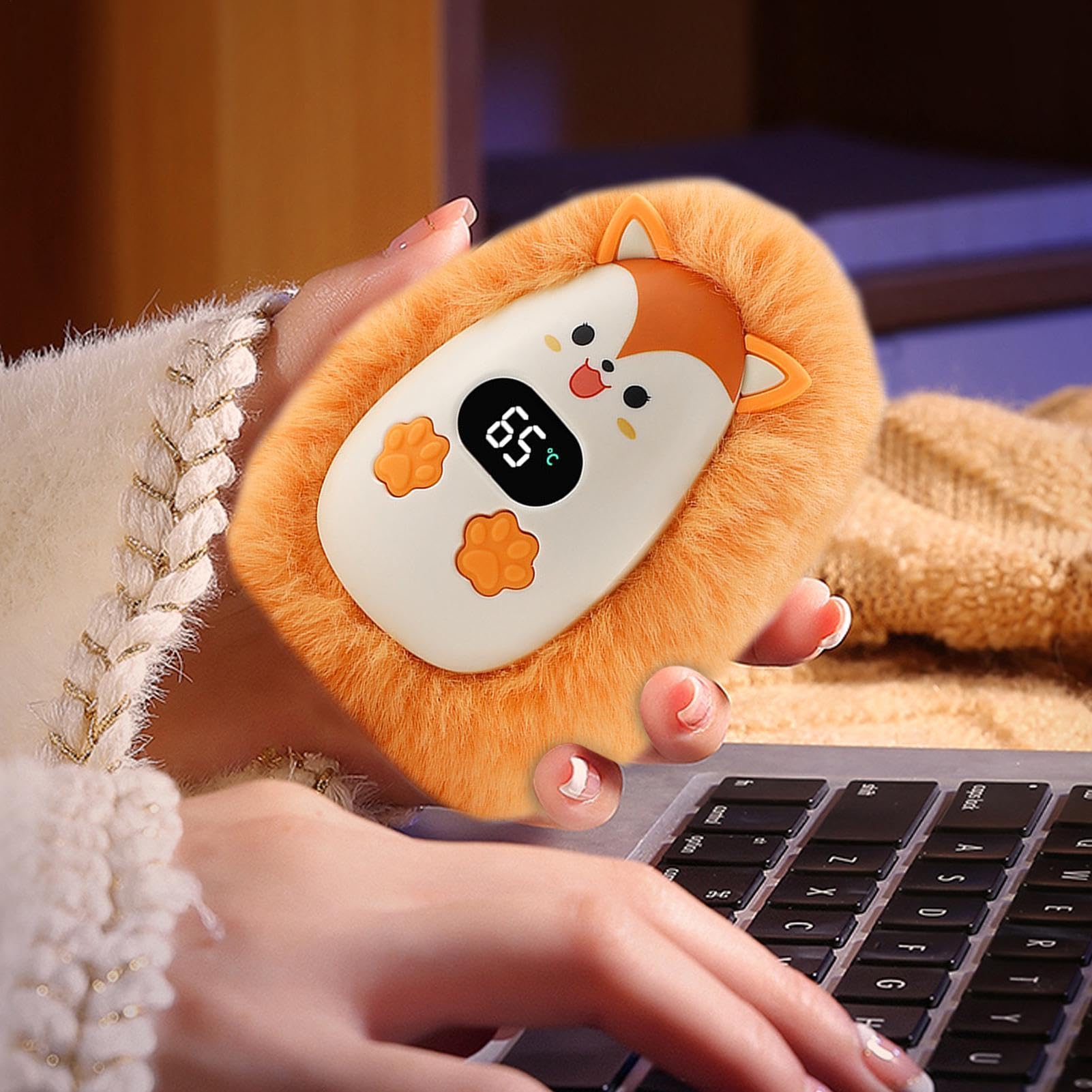 Generic hand warmer with digital control panel for precise heat levels.