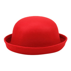 Generic Elegant Womens Roll-Up Brim Fedora Hat with versatile roll-up brim for sunny days.