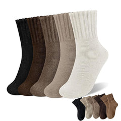 Generic Women's Solid Mid-Calf Socks packaging shows five pairs for daily wear.