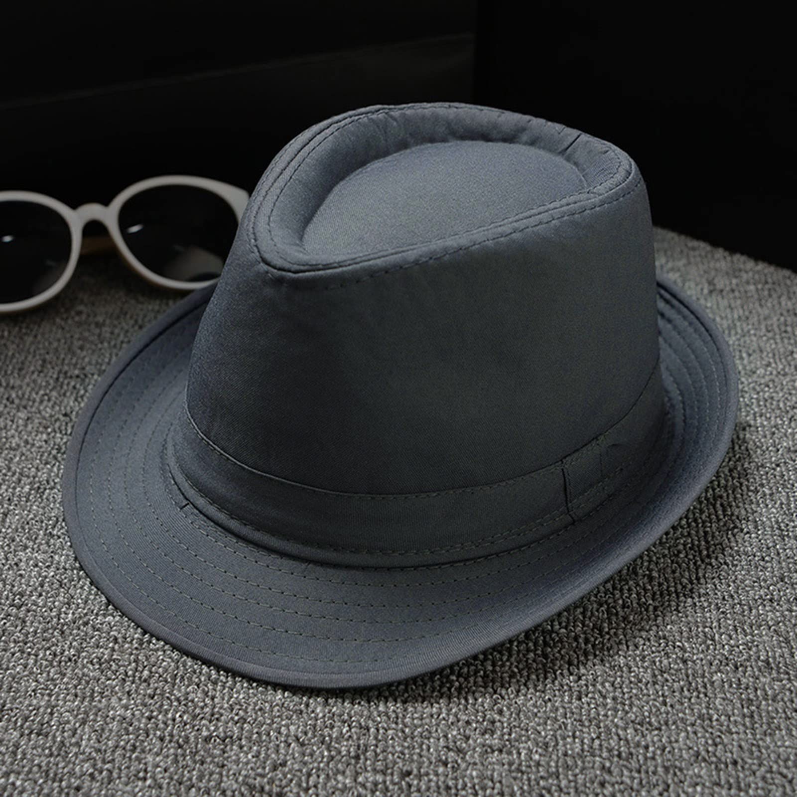 Versatile fedora hat in grey, suitable for men and women outfits.