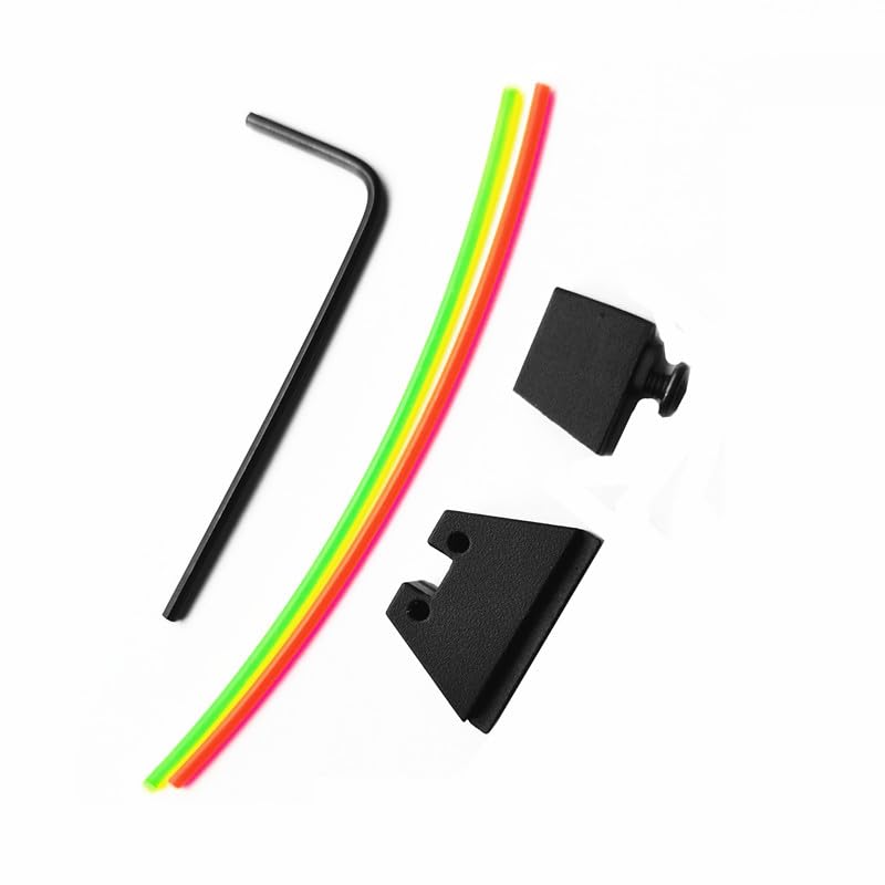 Generic fiber optic rear sight for Glock G17 improves rapid sight picture in variable light