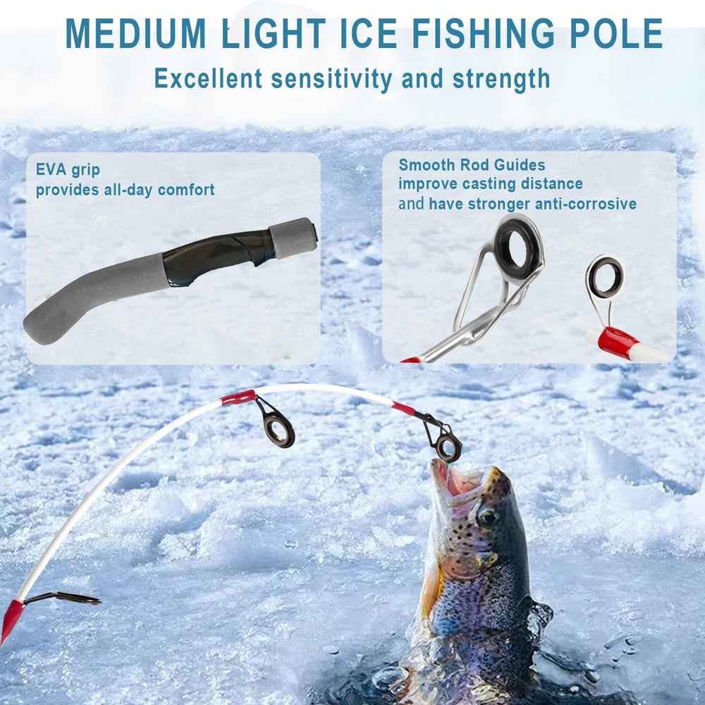 Generic fiberglass composite ice fishing rod offers rugged performance in cold water
