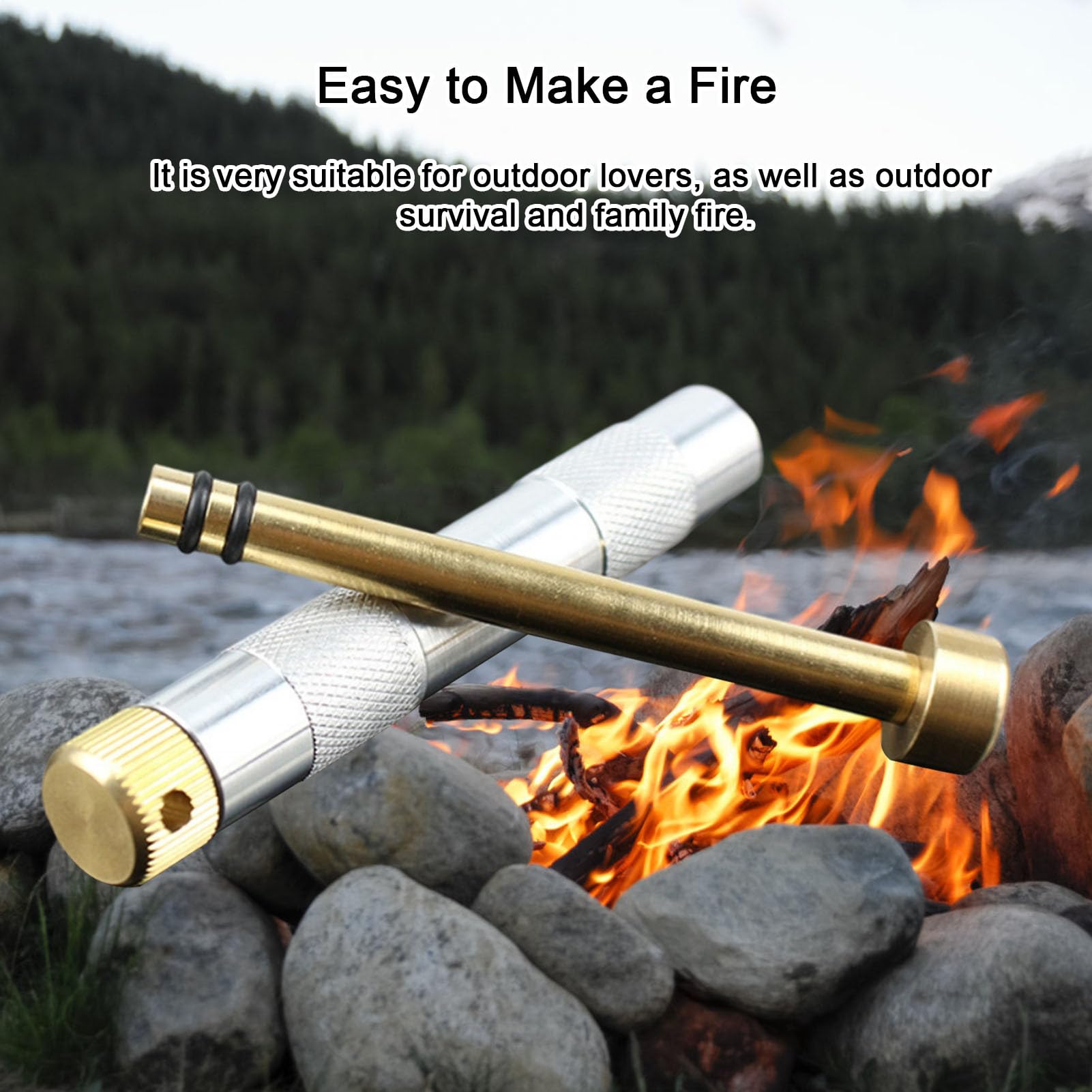 Generic Fire Starter Tube in use demonstrates quick ignition in outdoor settings.