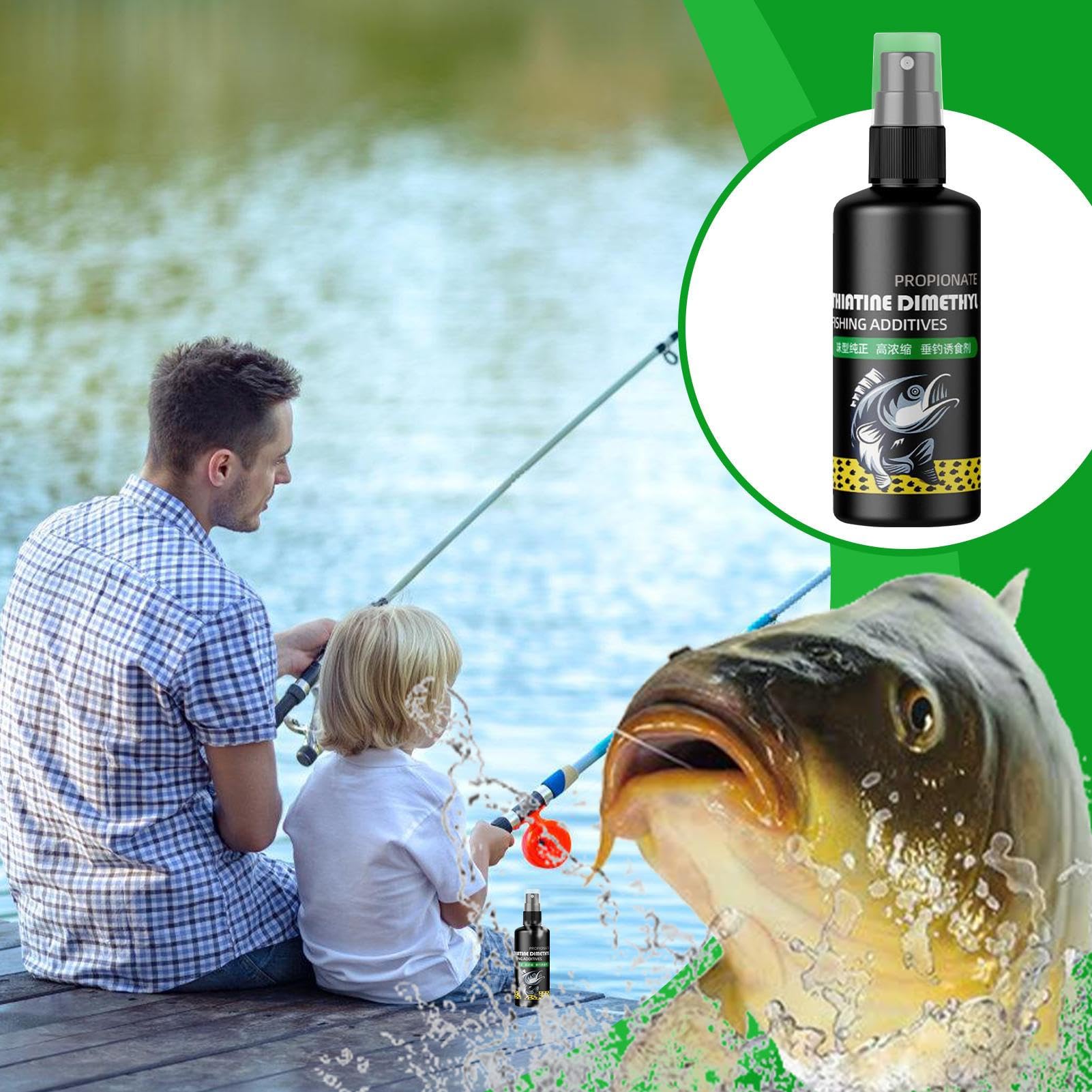 Close-up of attractant spray on bait, boosting scent appeal for carp and bass.
