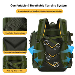 Generic fishing backpack featuring weatherproof 600D fabric for rugged shore days.