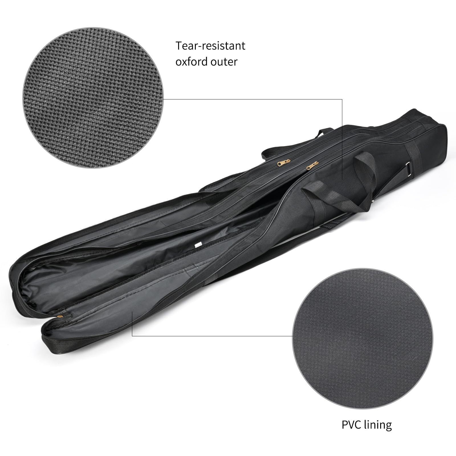 Generic fishing pole case foldable design for compact storage