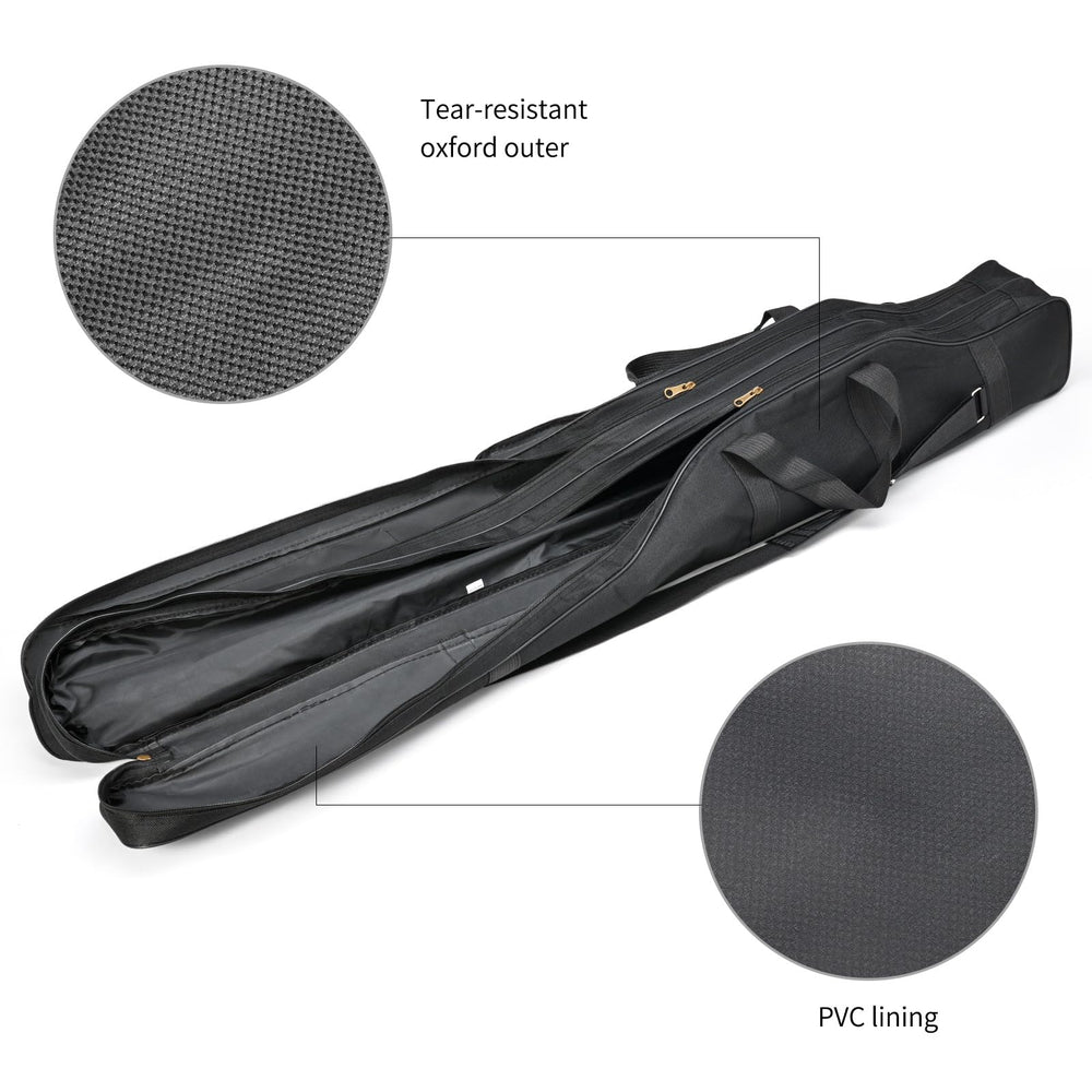 Generic fishing pole case foldable design for compact storage