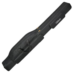 Generic fishing pole case with two main compartments keeps rods organized and protected