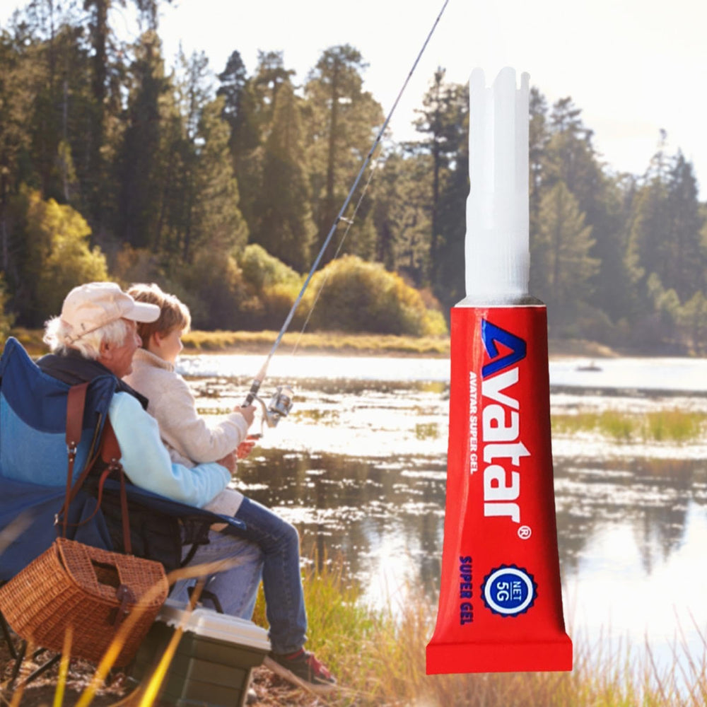 Generic Fishing Pole Glue adhesion test highlights durable bond on fishing components.