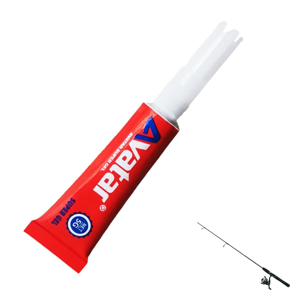 Generic Fishing Pole Glue no-clamps workflow supports quick fixes.