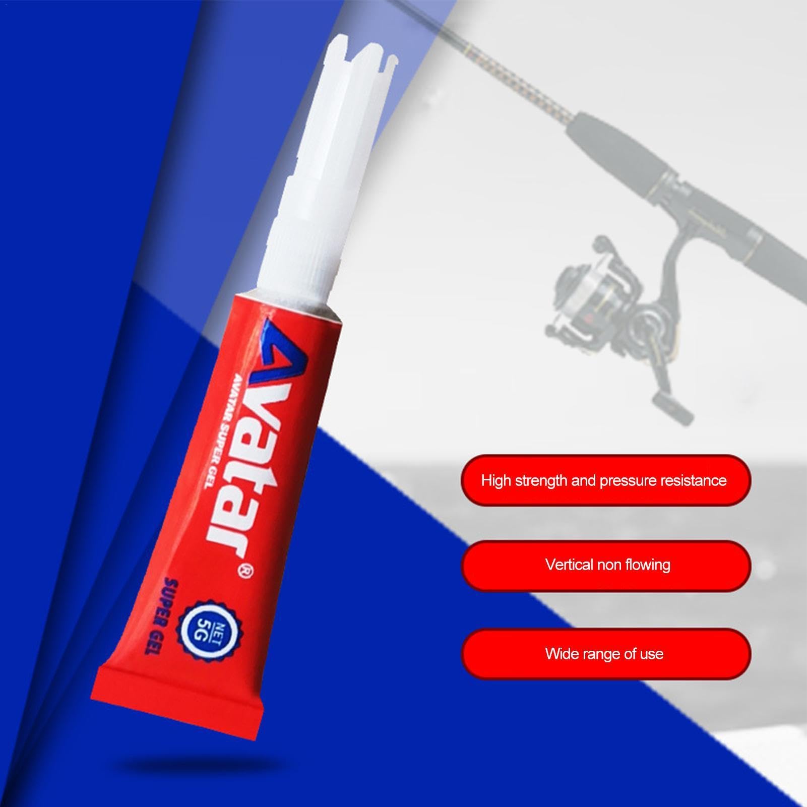 Generic Fishing Pole Glue tip application shows precise, clean bonding.