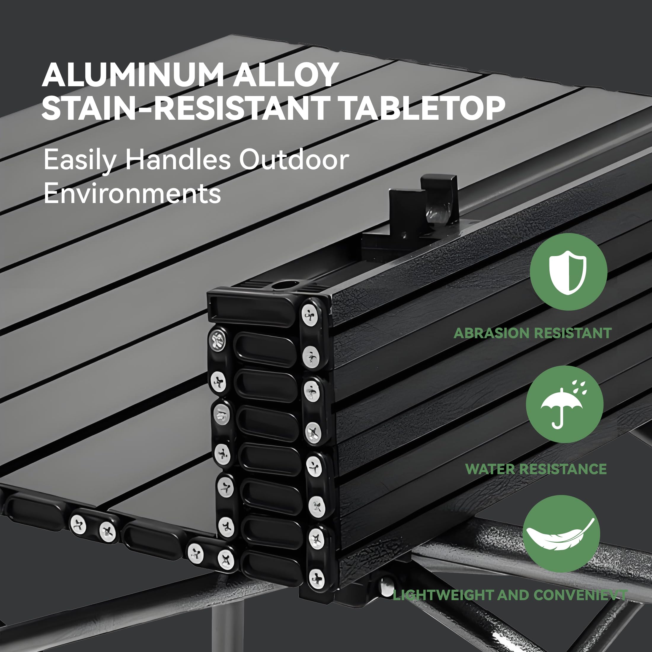 Generic table weighs about 11 lbs for easy transport.