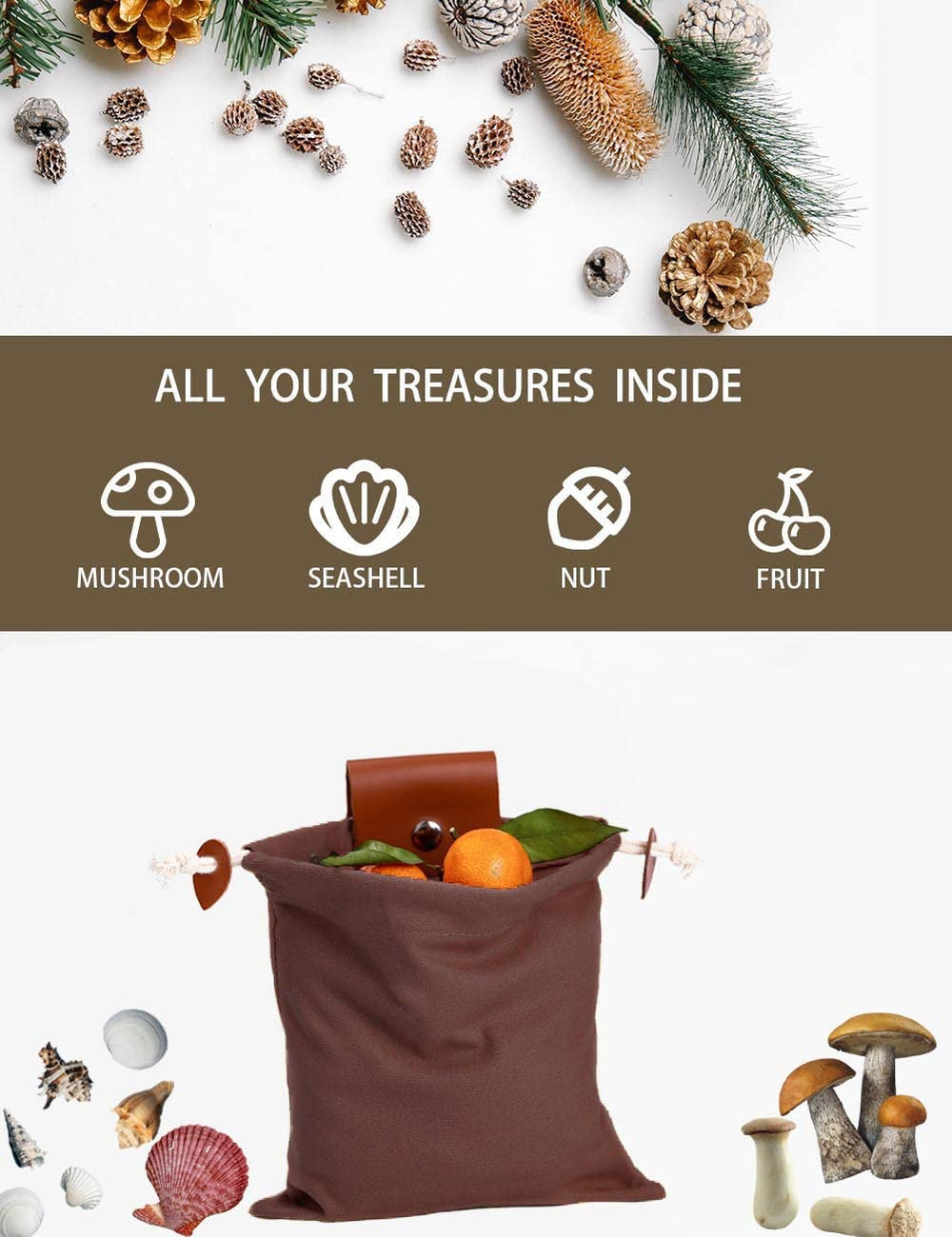 Generic Foraging Bag in action during beachcombing for shells and small finds