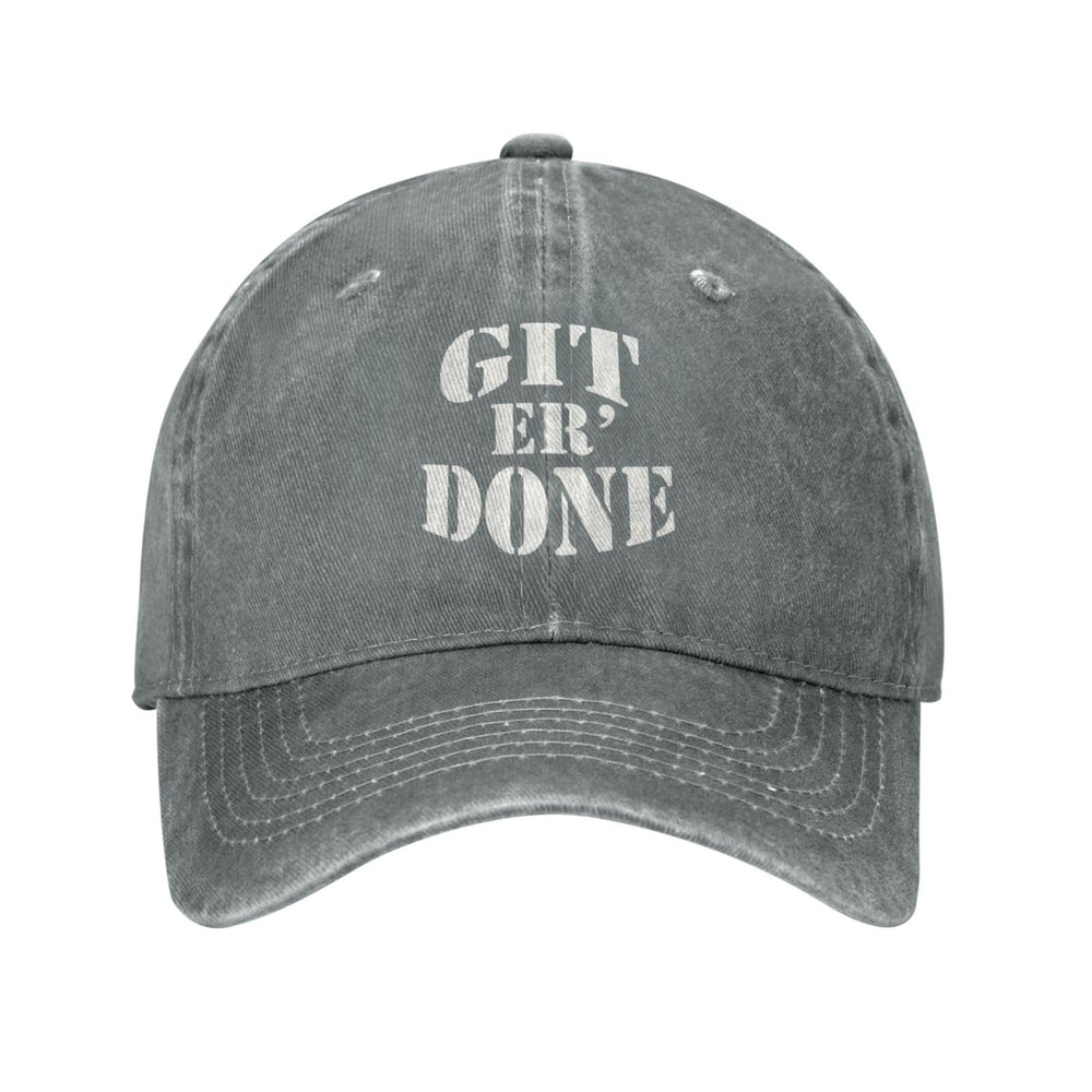 Generic Get Er Done Hat side view highlights adjustable closure for a secure fit.
