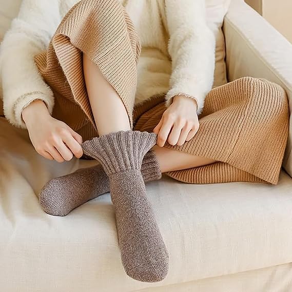 Generic gift-ready mid-calf socks packaging ideal for winter gifts.