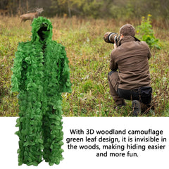Generic Gilly Hunting Suit with leafy camo back view for concealment