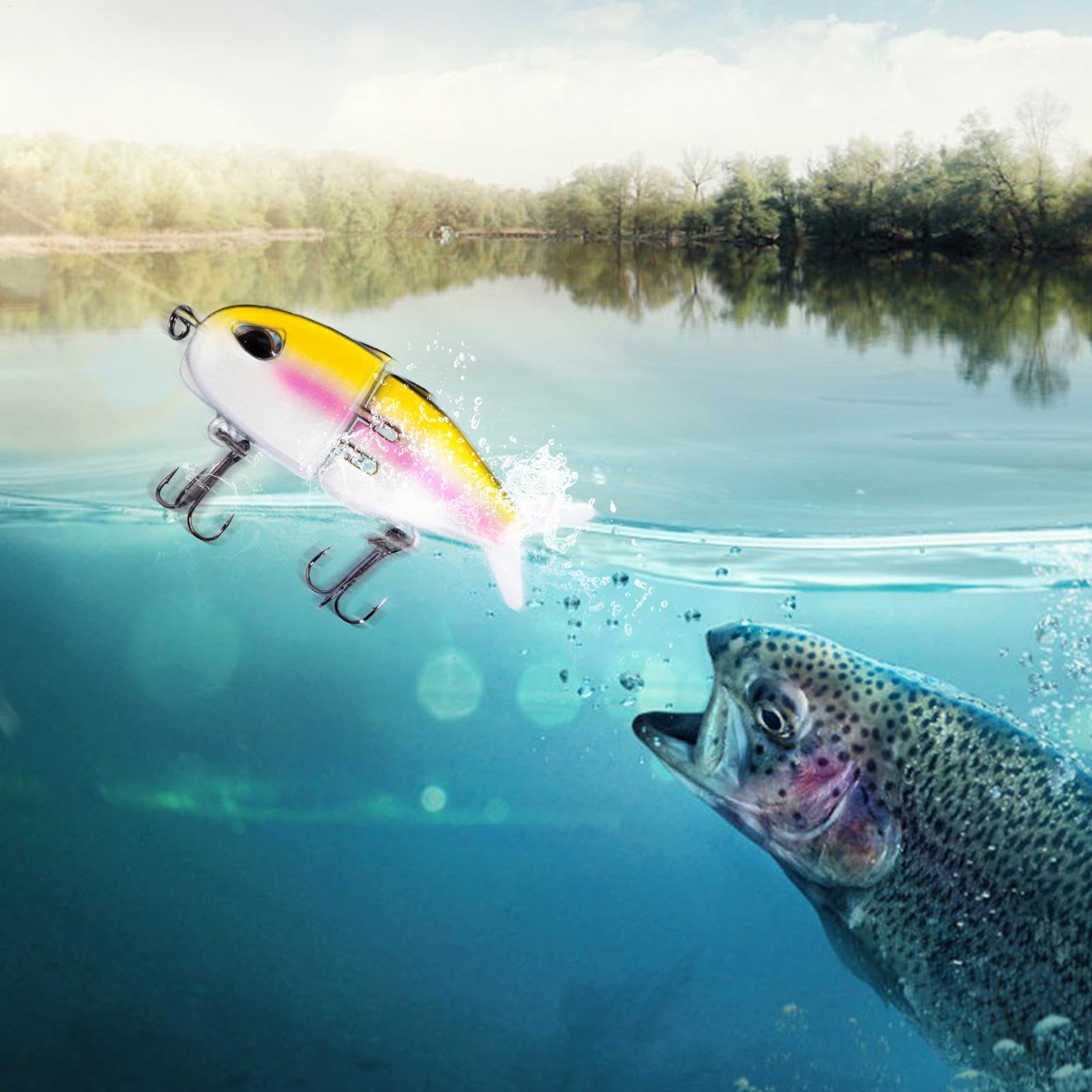 Generic Glide Bait painted surface detail showcasing strong color for attracting fish