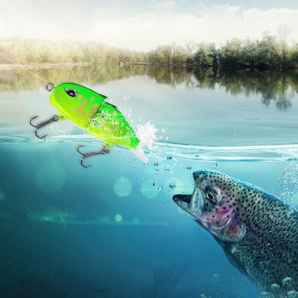 Generic Glide Bait two-section body creates lifelike swim with directional turns.