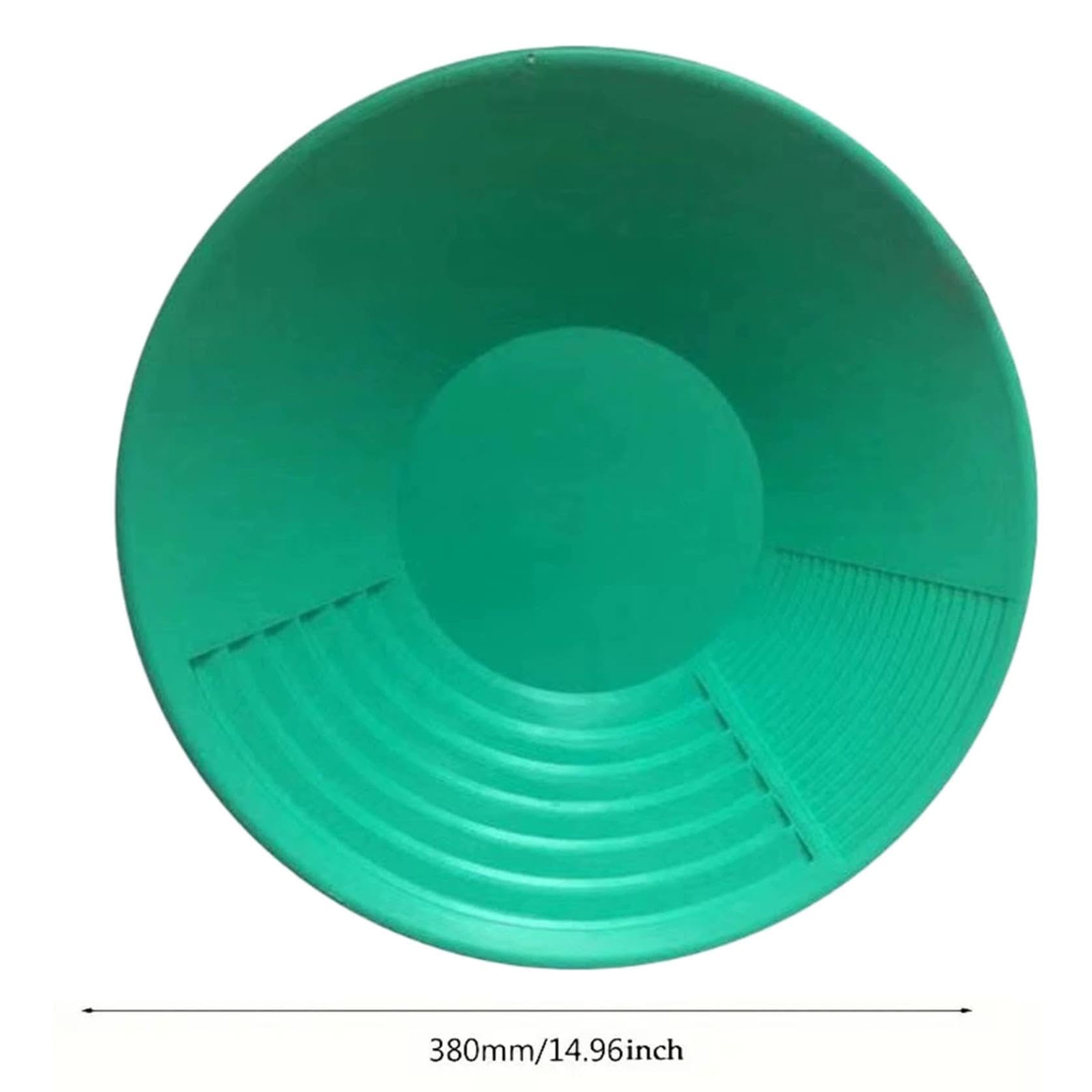 Generic Gold Pan 15in round multi-stage riffles demonstrate turbulence and trapping of heavies.