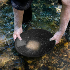 Generic Gold Pan multi-stage riffle inside shows trap design for heavier particles.