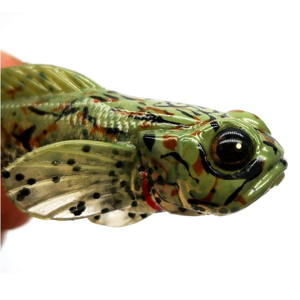 Generic Great Lakes-inspired goby lure green for bass forage imitation.