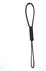 Generic handcrafted paracord knife lanyard in black for secure grip