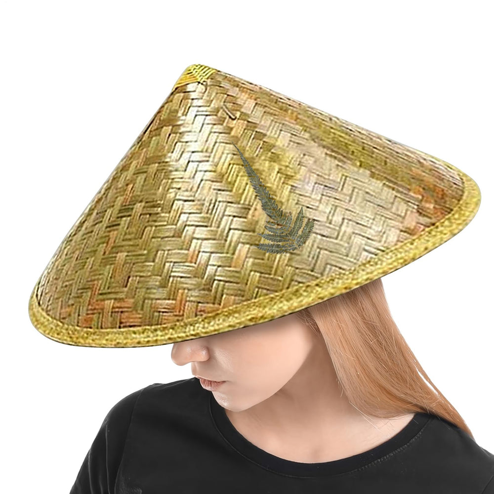 Generic handmade chinese retro bamboo hat with waterproof chin strap for travel and sun protection.