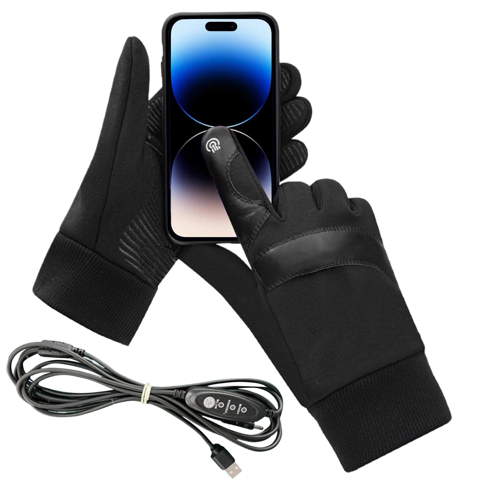 Generic Heated Gloves three-temperature-settings offer customizable warmth