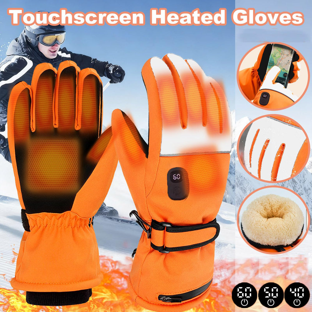 Generic heated gloves with waterproof shell protect hands in light rain.