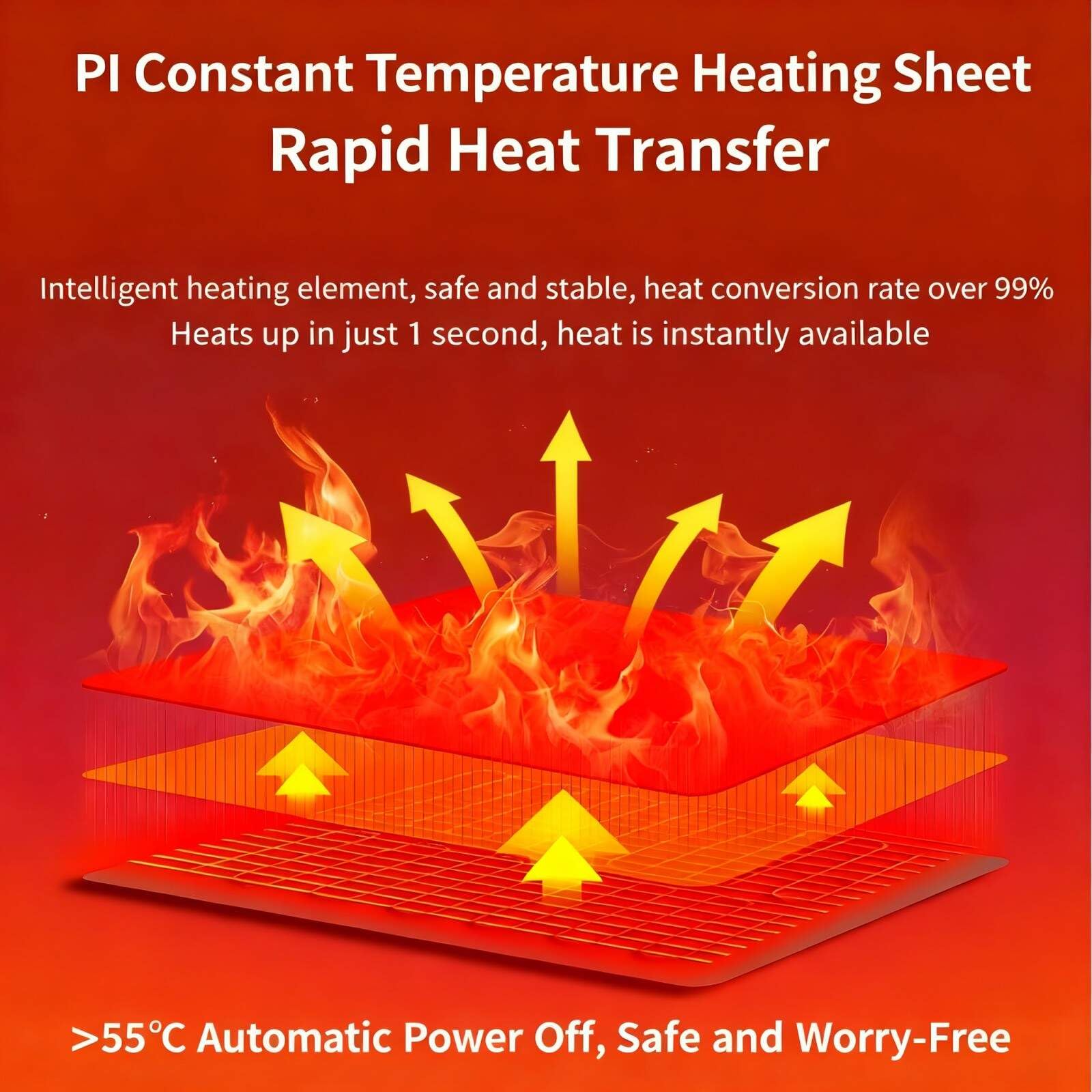 Generic heated gloves with windproof seal providing 360° warmth across hands