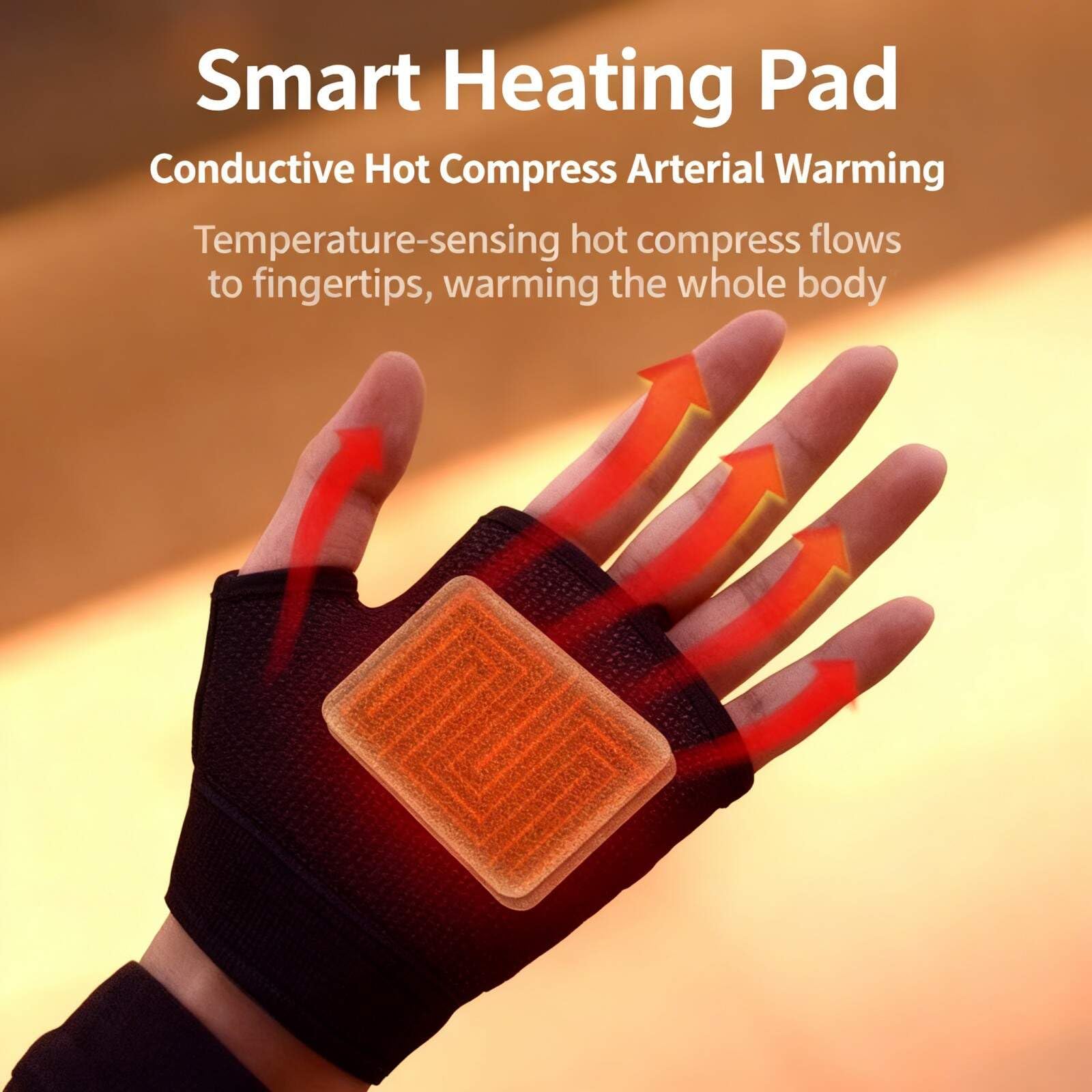 Generic heated gloves allowing typing while wearing for easy messaging