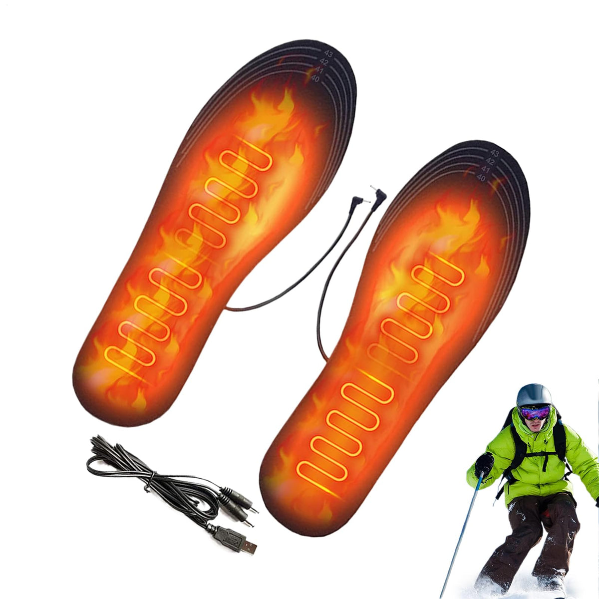 Generic heated insoles in use provide cozy warmth during long winter strolls.