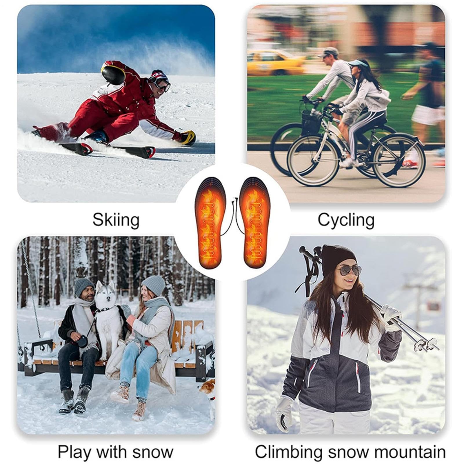 Generic heated insoles provide unisex comfort for men and women.