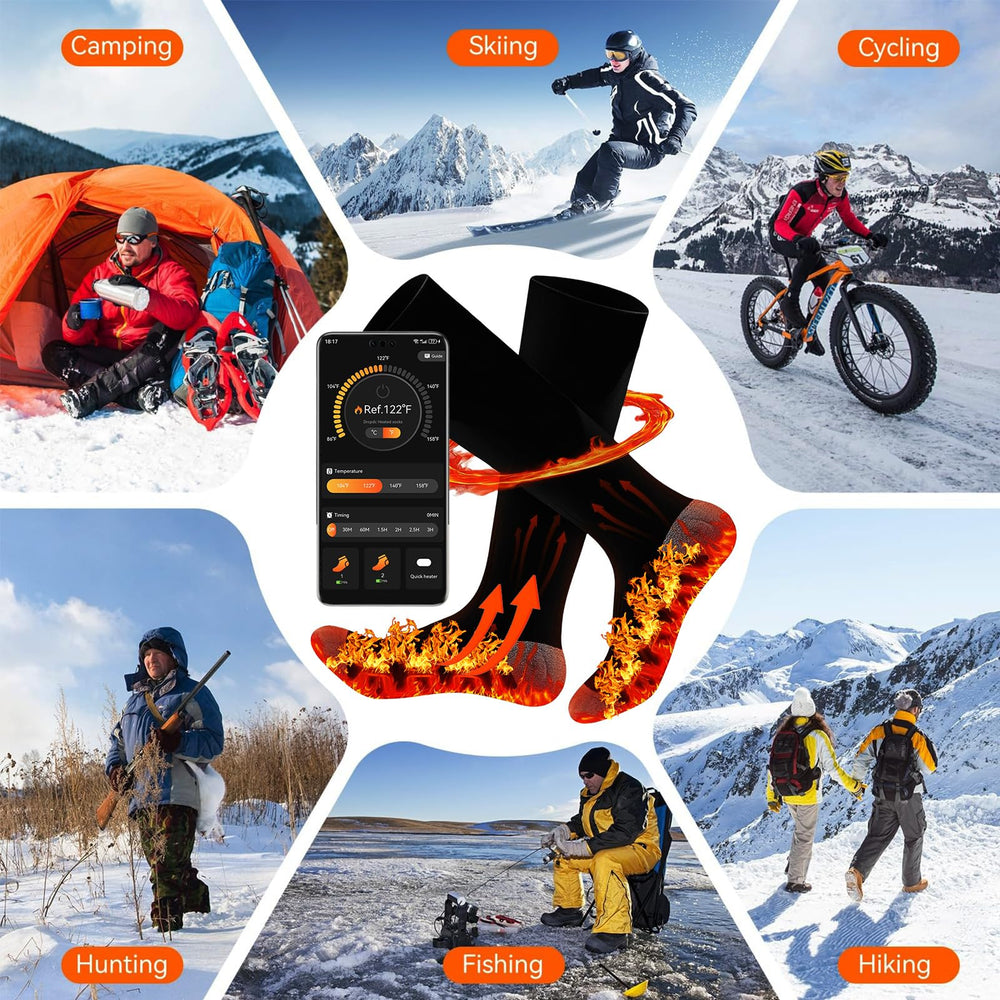 Generic heated socks battery display highlights power level monitoring