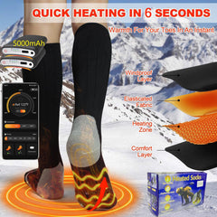 Generic heated socks ergonomic design contours to the leg for comfort